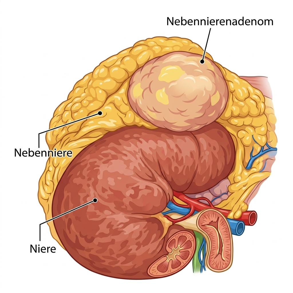 Medical illustration: Adrenal gland surgery