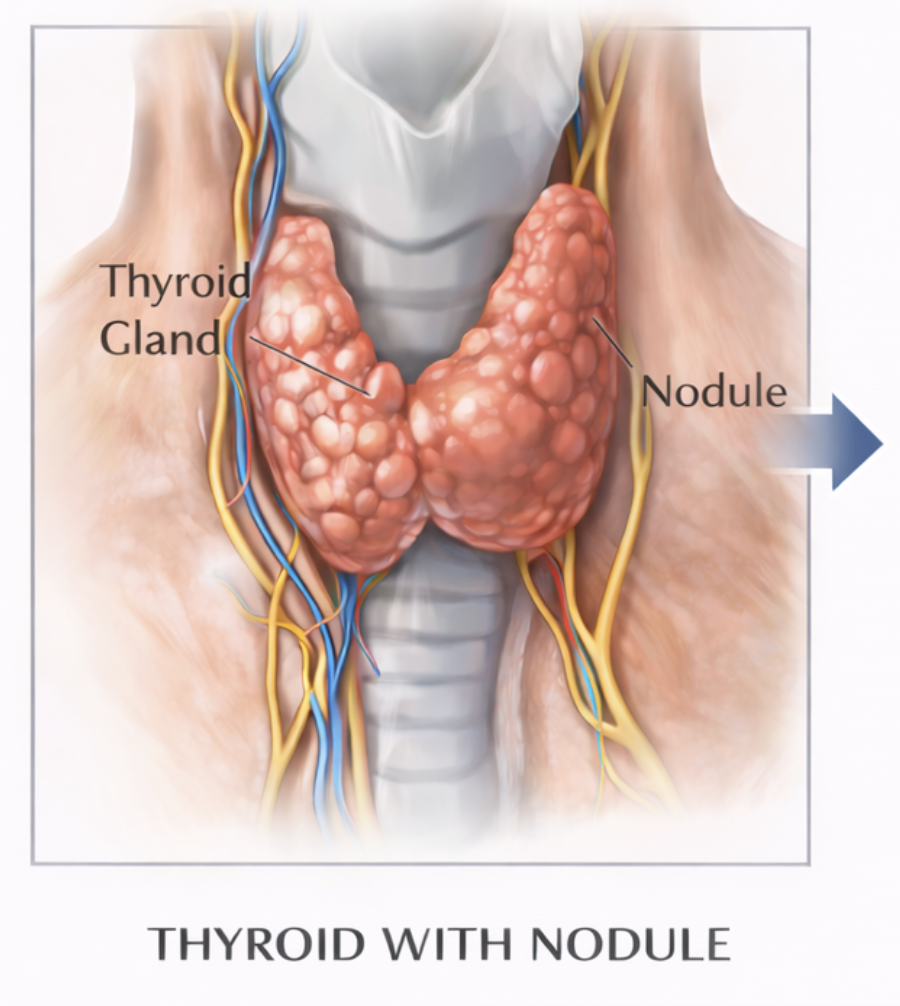 Medical illustration: Thyroid surgery
